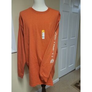Carhartt Mens 2XL Tall Orange Loose Fit Heavyweight Utility Workshirt TK0231M